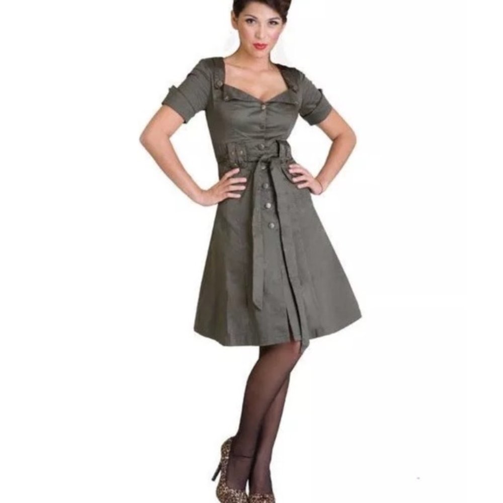 Voodoo Vixen Military Inspired Pin-up Dress L
